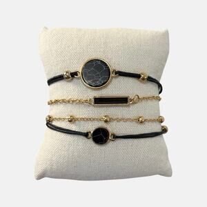 Black Rope Chain Bracelet Set